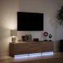 Mueble de TV LED madera ingeniería marrón roble 140x34x40 cm de , Muebles TV - Ref: Foro24-852249, Precio: 95,53 €, Descuento: %