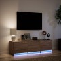 Mueble de TV LED madera ingeniería marrón roble 140x34x40 cm de , Muebles TV - Ref: Foro24-852249, Precio: 96,95 €, Descuento: %
