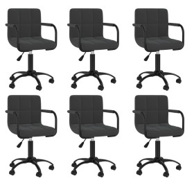 Sillas de comedor giratorias 6 unidades terciopelo negro de , Sillas de comedor - Ref: Foro24-3088020, Precio: 430,84 €, Desc...