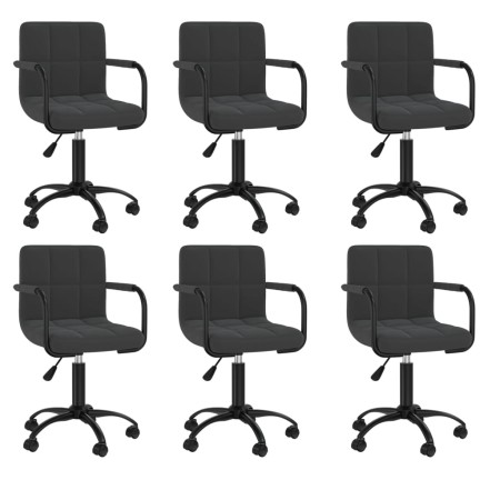 Sillas de comedor giratorias 6 unidades terciopelo negro de , Sillas de comedor - Ref: Foro24-3088020, Precio: 430,84 €, Desc...