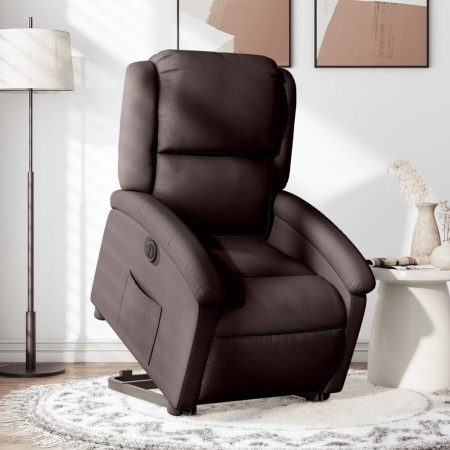 Sillón eléctrico reclinable elevable de tela marrón oscuro de , Sillones - Ref: Foro24-3204193, Precio: 299,89 €, Descuento: %
