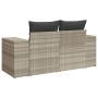 Sofá de jardín con cojines 2 plazas ratán sintético gris claro de , Sofás de exterior - Ref: Foro24-366187, Precio: 183,39 €,...