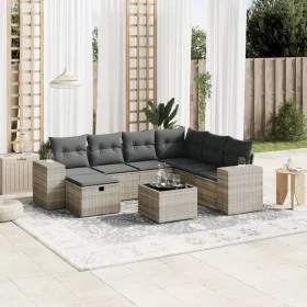 Set de sofás de jardín 8 pzas y cojines ratán sintético gris de , Conjuntos de jardín - Ref: Foro24-3264468, Precio: 547,84 €...