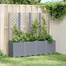 Jardinera con enrejado PP azul gris 160x40x140 cm de , Maceteros y jardineras - Ref: Foro24-367871, Precio: 153,97 €, Descuen...
