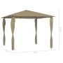 Cenador con cubiertas de postes taupé 3x3x2,6 m 160 g/m² de vidaXL, Carpas y cenadores - Ref: Foro24-313606, Precio: 187,15 €...