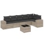 Set de sofás de jardín 7 pzas con cojines ratán PE gris claro de , Conjuntos de jardín - Ref: Foro24-3222601, Precio: 504,40 ...
