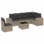 Set de sofás de jardín 7 pzas con cojines ratán PE gris claro de , Conjuntos de jardín - Ref: Foro24-3222641, Precio: 504,40 ...