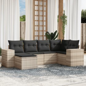 Set de sofás de jardín 6 pzas y cojines ratán sintético gris de , Conjuntos de jardín - Ref: Foro24-3222861, Precio: 415,04 €...