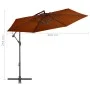 Sombrilla voladiza con palo de aluminio terracota 300 cm de vidaXL, Sombrillas - Ref: Foro24-313755, Precio: 117,39 €, Descue...