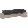 Set de sofás de jardín 6 pzas y cojines ratán sintético gris de , Conjuntos de jardín - Ref: Foro24-3222591, Precio: 448,92 €...