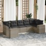 Set de sofás de jardín 7 pzas con cojines ratán PE gris claro de , Conjuntos de jardín - Ref: Foro24-3222991, Precio: 533,86 ...