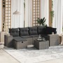 Set de sofás de jardín 7 pzas con cojines ratán PE gris claro de , Conjuntos de jardín - Ref: Foro24-3264428, Precio: 472,32 ...