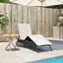 Liegestuhl mit braunem Kunststoff-Rattankissen. von , Liegen - Ref: Foro24-4002702, Preis: 144,21 €, Rabatt: %
