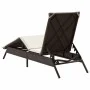 Liegestuhl mit braunem Kunststoff-Rattankissen. von , Liegen - Ref: Foro24-4002702, Preis: 144,21 €, Rabatt: %