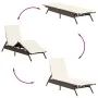 Liegestuhl mit braunem Kunststoff-Rattankissen. von , Liegen - Ref: Foro24-4002702, Preis: 144,21 €, Rabatt: %