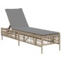 Tumbona con cojín ratán sintético beige de , Tumbonas - Ref: Foro24-4002740, Precio: 159,99 €, Descuento: %
