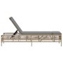 Tumbona con cojín ratán sintético beige de , Tumbonas - Ref: Foro24-4002740, Precio: 159,99 €, Descuento: %