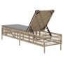 Tumbona con cojín ratán sintético beige de , Tumbonas - Ref: Foro24-4002740, Precio: 159,99 €, Descuento: %