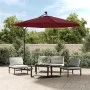 Sombrilla voladiza con luces LED y poste acero rojo vino tinto de vidaXL, Sombrillas - Ref: Foro24-313780, Precio: 121,18 €, ...