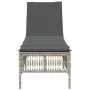 Tumbona con cojín ratán sintético gris claro de , Tumbonas - Ref: Foro24-4002742, Precio: 143,24 €, Descuento: %