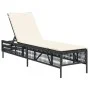 Liegestuhl mit schwarzem Kunststoff-Rattankissen von , Liegen - Ref: Foro24-4002737, Preis: 140,77 €, Rabatt: %