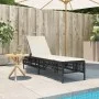 Liegestuhl mit schwarzem Kunststoff-Rattankissen von , Liegen - Ref: Foro24-4002737, Preis: 140,77 €, Rabatt: %