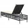 Liegestuhl mit schwarzem Kunststoff-Rattankissen von , Liegen - Ref: Foro24-4002737, Preis: 140,77 €, Rabatt: %