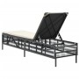 Tumbona con cojín ratán sintético negro de , Tumbonas - Ref: Foro24-4002737, Precio: 149,39 €, Descuento: %
