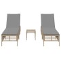 Tumbonas con mesita 2 unidades ratán sintético beige de , Tumbonas - Ref: Foro24-4002749, Precio: 313,15 €, Descuento: %
