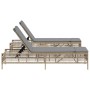 Tumbonas con mesita 2 unidades ratán sintético beige de , Tumbonas - Ref: Foro24-4002749, Precio: 313,15 €, Descuento: %