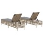 Tumbonas con mesita 2 unidades ratán sintético beige de , Tumbonas - Ref: Foro24-4002749, Precio: 313,15 €, Descuento: %