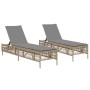 Tumbonas con cojines 2 unidades ratán sintético beige de , Tumbonas - Ref: Foro24-3261599, Precio: 298,05 €, Descuento: %