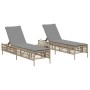 Tumbonas con cojines 2 unidades ratán sintético beige de , Tumbonas - Ref: Foro24-3261599, Precio: 298,05 €, Descuento: %