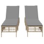 Tumbonas con cojines 2 unidades ratán sintético beige de , Tumbonas - Ref: Foro24-3261599, Precio: 298,05 €, Descuento: %