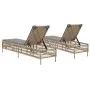 Tumbonas con cojines 2 unidades ratán sintético beige by , Loungers - Ref: Foro24-3261599, Price: 292,09 €, Discount: %