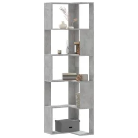 Estantería esquina 5 niveles madera gris hormigón 50x50x179 cm de , Librerías y estanterías - Ref: Foro24-852585, Precio: 81,...