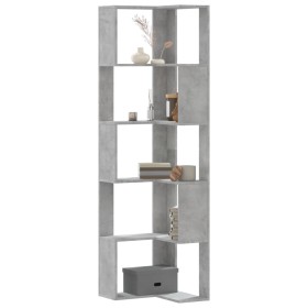 Estantería esquina 5 niveles madera gris hormigón 50x50x179 cm de , Librerías y estanterías - Ref: Foro24-852585, Precio: 82,...