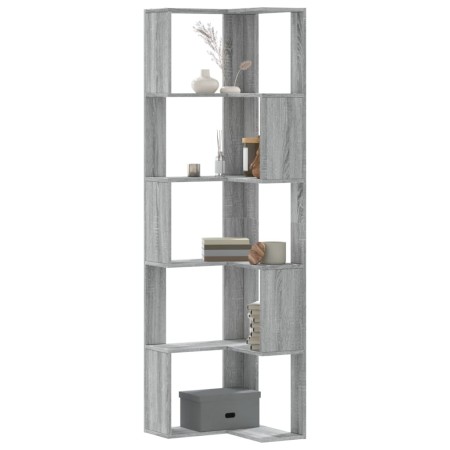Estantería de esquina 5 niveles madera gris Sonoma 50x50x179 cm de , Librerías y estanterías - Ref: Foro24-852587, Precio: 83...