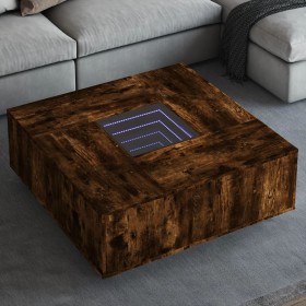 Mesa de centro con Infinity LED roble ahumado 100x100x40 cm de , Mesas de centro - Ref: Foro24-3284046, Precio: 211,94 €, Des...