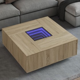 Mesa de centro con Infinity LED roble Sonoma 100x100x40 cm de , Mesas de centro - Ref: Foro24-3284044, Precio: 175,79 €, Desc...
