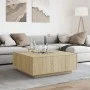 Mesa de centro con Infinity LED roble Sonoma 100x100x40 cm de , Mesas de centro - Ref: Foro24-3284044, Precio: 172,46 €, Desc...