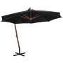 Sombrilla colgante con palo madera maciza abeto negro 3,5x2,9 m de vidaXL, Sombrillas - Ref: Foro24-313772, Precio: 206,63 €,...