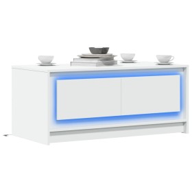 Mesa de centro con luces LED madera ingeniería blanca de , Mesas de centro - Ref: Foro24-851984, Precio: 91,78 €, Descuento: %