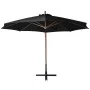 Sombrilla colgante con palo madera maciza abeto negro 3,5x2,9 m de vidaXL, Sombrillas - Ref: Foro24-313772, Precio: 202,78 €,...