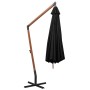 Sombrilla colgante con palo madera maciza abeto negro 3,5x2,9 m de vidaXL, Sombrillas - Ref: Foro24-313772, Precio: 206,63 €,...
