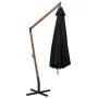 Sombrilla colgante con palo madera maciza abeto negro 3,5x2,9 m de vidaXL, Sombrillas - Ref: Foro24-313772, Precio: 202,78 €,...