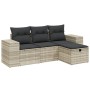 Set de sofás de jardín 4 pzas y cojines ratán sintético gris de , Conjuntos de jardín - Ref: Foro24-3264378, Precio: 279,98 €...