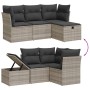 Set de sofás de jardín 4 pzas y cojines ratán sintético gris de , Conjuntos de jardín - Ref: Foro24-3264378, Precio: 279,98 €...