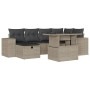Set de sofás de jardín 7 pzas con cojines ratán PE gris claro de , Conjuntos de jardín - Ref: Foro24-3275302, Precio: 522,87 ...