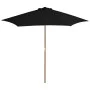 Sombrilla de jardín con palo de madera negra 270 cm de vidaXL, Sombrillas - Ref: Foro24-313762, Precio: 66,61 €, Descuento: %